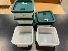 2QT SQUARE WHITE FOOD STORAGE CONTAINER, JOHNSON ROSE 56102 - LOT OF 6 - NEW