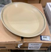 CASE OF DUDSON GREEN & SAND 15.5" OVAL DEEP RIDGE PLATE, 3/CASE - MADE IN ENGLAND