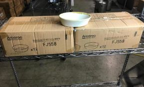 2 CASES OF TERRASTONE 6 1/4" WHITE OVAL BAKER - 12/CASE, ARCOROC - NEW