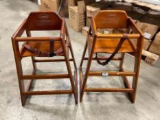 (2) WINCO WOODEN HIGH CHAIRS