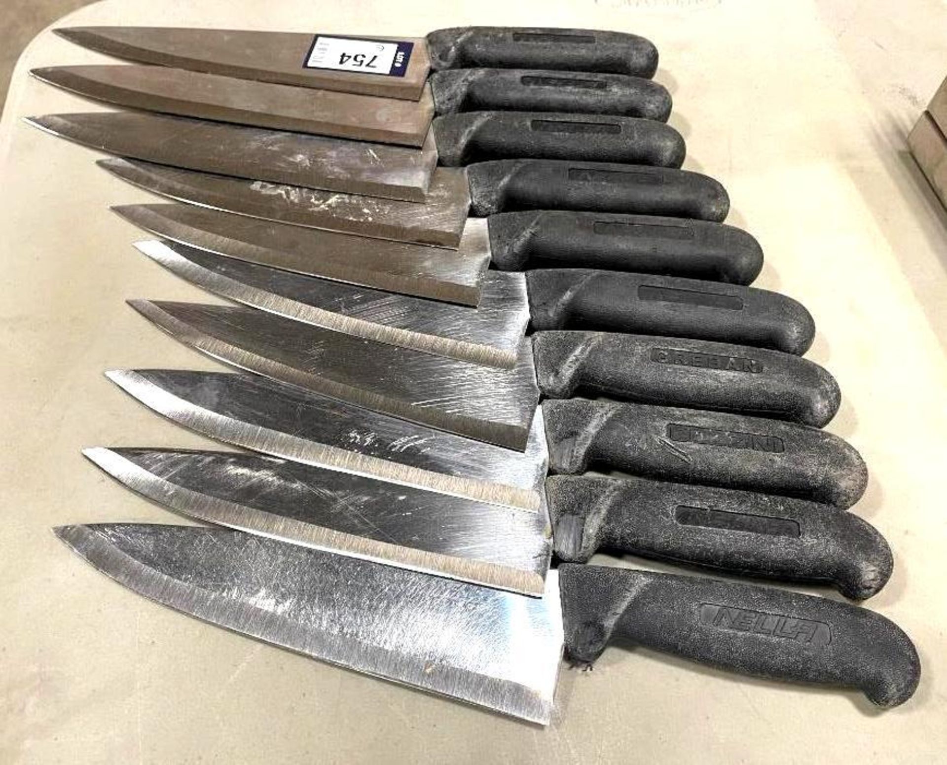 LOT OF 10 USED SHARPENED KNIVES