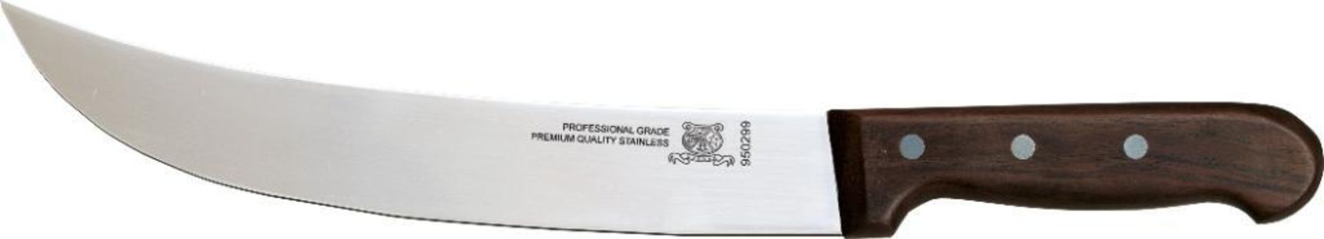 OMCAN 12" STEAK CUTTING KNIFE WITH ROSE WOOD HANDLE - GERBAN BLADE - NEW - Image 2 of 2
