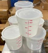 18 QT ROUND WHITE FOOD STORAGE CONTAINER - LOT OF 6