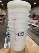 8QT ROUND WHITE FOOD STORAGE CONTAINER - LOT OF 5
