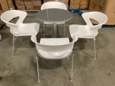 NEW EMU 900H 24" ROUND INDOOR/OUTDOOR BISTRO TABLE W/ (4) KIKA 4000 SIDE CHAIR
