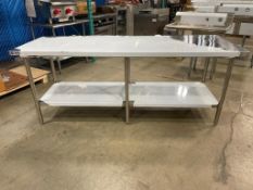 84" X 30" ALL STAINLESS STEEL WORK TABLE, NEW SCRATCH/DENT