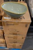 3 CASES OF TERRASTONE 10 1/2" SAGE GREEN BOWL - 6/CASE, ARCOROC - NEW