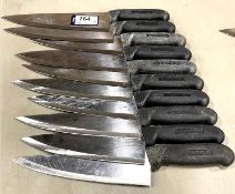 LOT OF 10 USED SHARPENED KNIVES