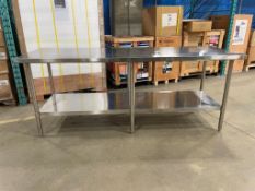 84" X 30" ALL STAINLESS STEEL WORK TABLE, NEW SCRATCH/DENT