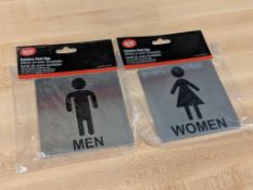TABLECRAFT STAINLESS STEEL MEN & WOMENS BATHROOM SIGNS