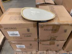 4 CASES OF TERRASTONE 11 1/2" WHITE OVAL PLATTER - 12/CASE, ARCOROC - NEW