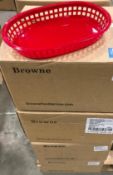 10" OVAL PLASTIC FOOD RED BASKETS, BROWNE 496FR - LOT OF 144 - NEW