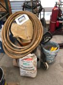 Lot of Uni-Ran U100S Sandblaster, 2 Sandblast Lines, Hood, 2 Asst. Sandblasters, Abrasives, etc.