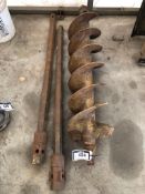 Lot of 12" Auger Bit and 2 Extensions.