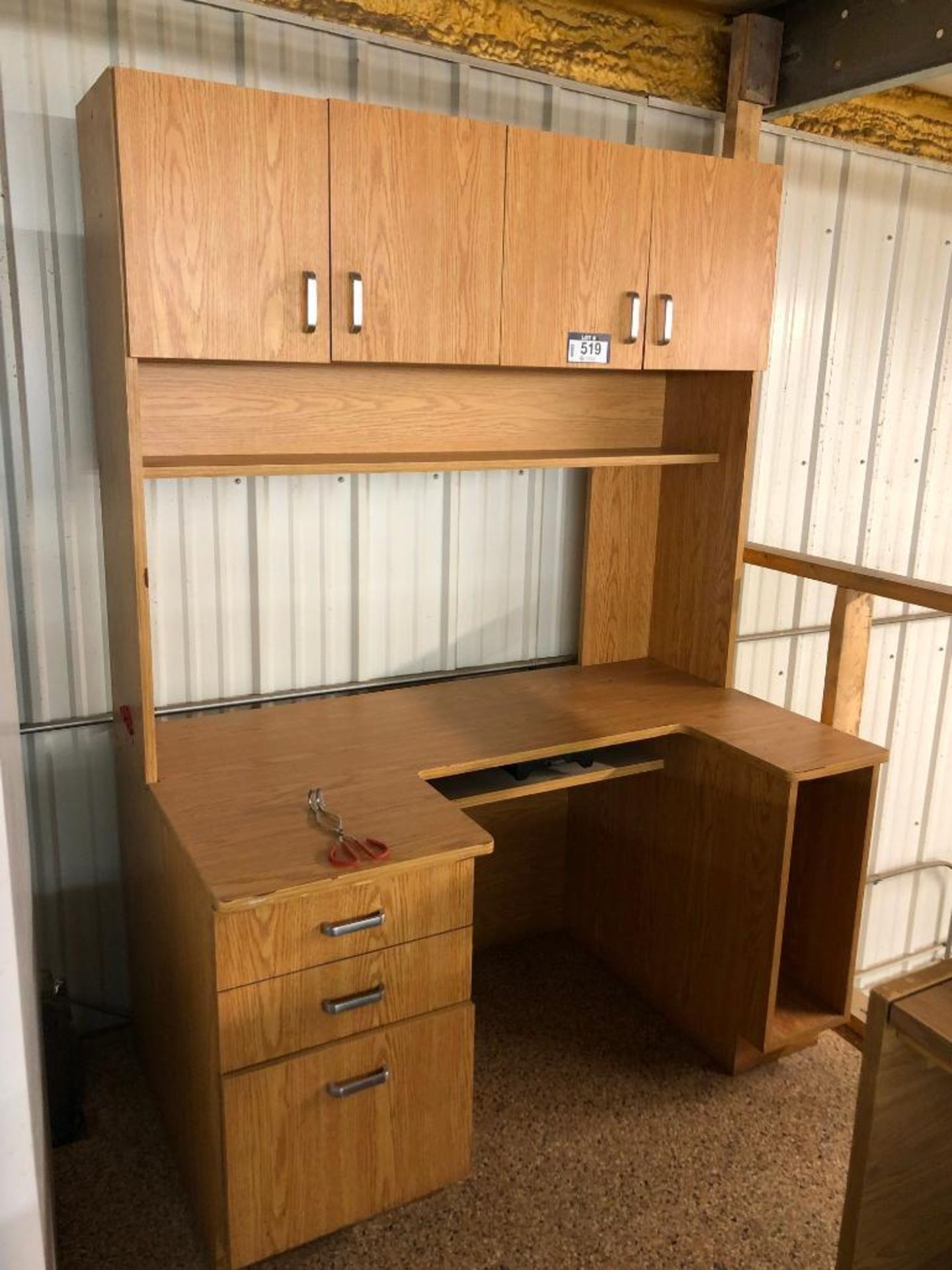 52" X 30" X 72" Desk w/ Overhead Hutch