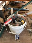 Lot of Asst. Rubber Floats, Trowels, and Bull Float Bracket.