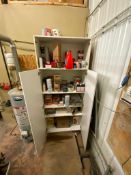 Wooden 56" x 16"x 84" Storage Cabinet including Asst. Filter, Wood Stain, etc.