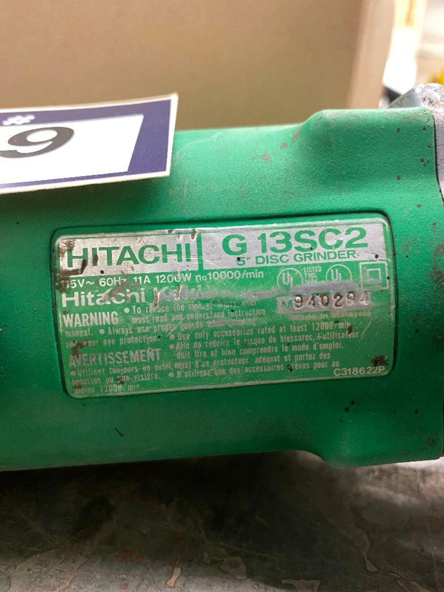 Hitachi G13SC2 5" Angle Grinder. - Image 2 of 2