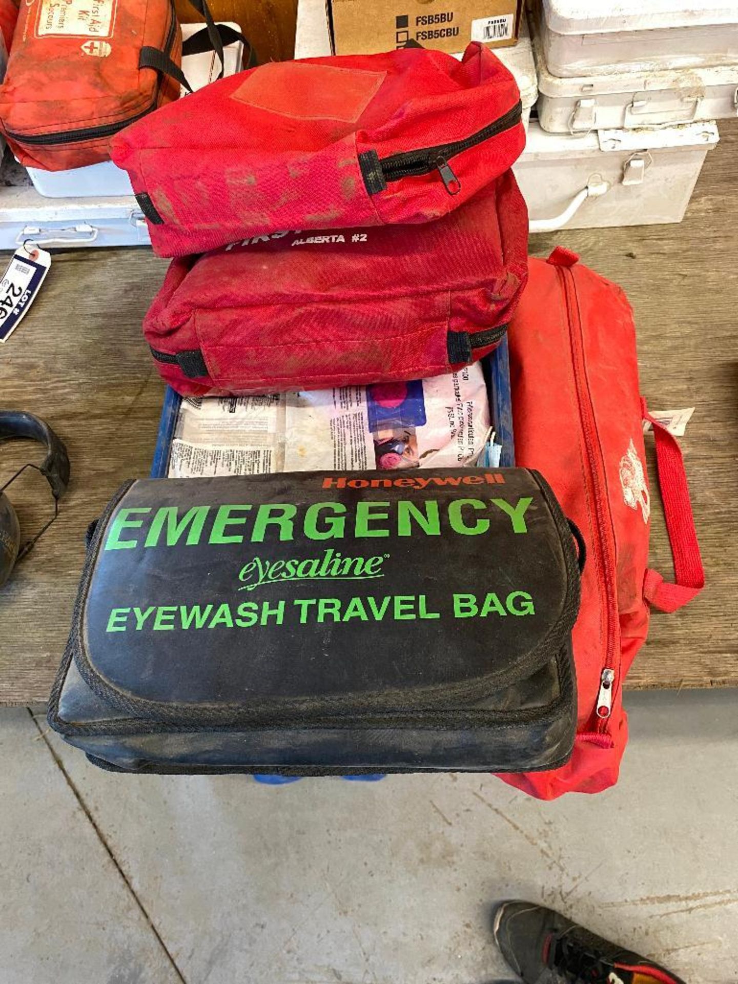 Lot of First Aid Kits, Emergency Eye Wash Travel Bag and Emergency Road Kit. - Image 2 of 2