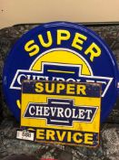 (2) Super Chevrolet Service Metal Signs