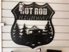Hot Rod Highway Metal Shop Sign