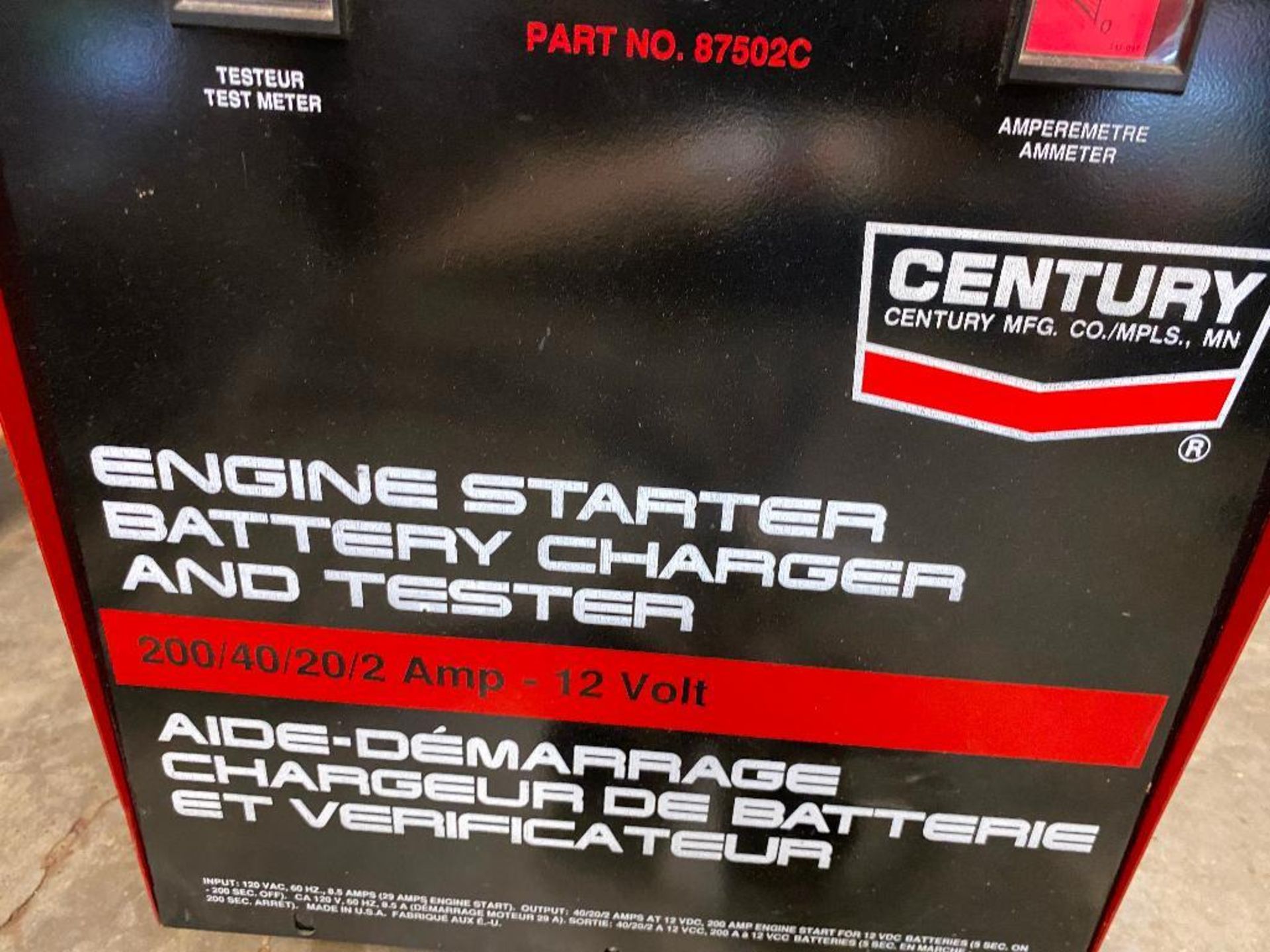 Century Engine Starter Battery Charger and Tester - Image 5 of 5