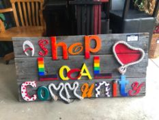 Shop Local Community Handmade Sign