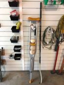 Lot of Crutches, Jofa Titan TS-21 Hockey Stick, Golf Ball Retriever