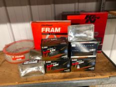 Lot of Wagner Headlights & Fram Air Filters