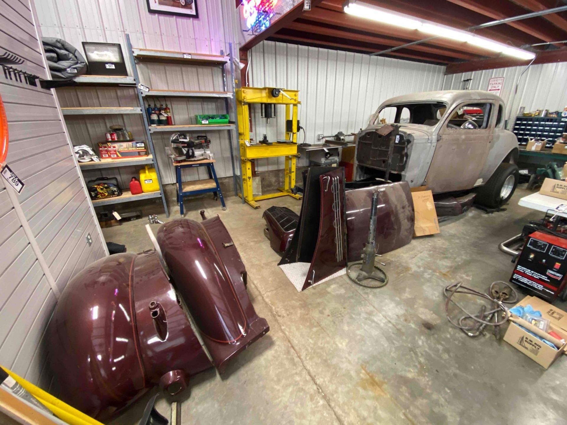 ’35 Plymouth Coupe Including Body Panels, Frame, Lights, etc. ***No Engine, Transmission, etc.***