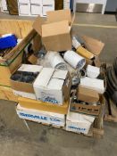 Pallet of Asst. Gang Boxes, Connectors, Safety Switch, GFCI Outlets, etc.