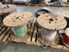 Pallet of (3) Asst. Spools of Electrical Wire and (1) Spool of Bull-Line Pull Tape