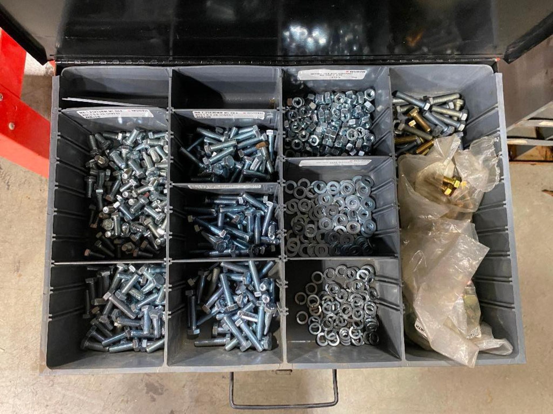 Parts Drawers w/ Asst. Contents including Connectors, Zip Ties, Grease Fittings, Screws, Pins, etc. - Image 8 of 10