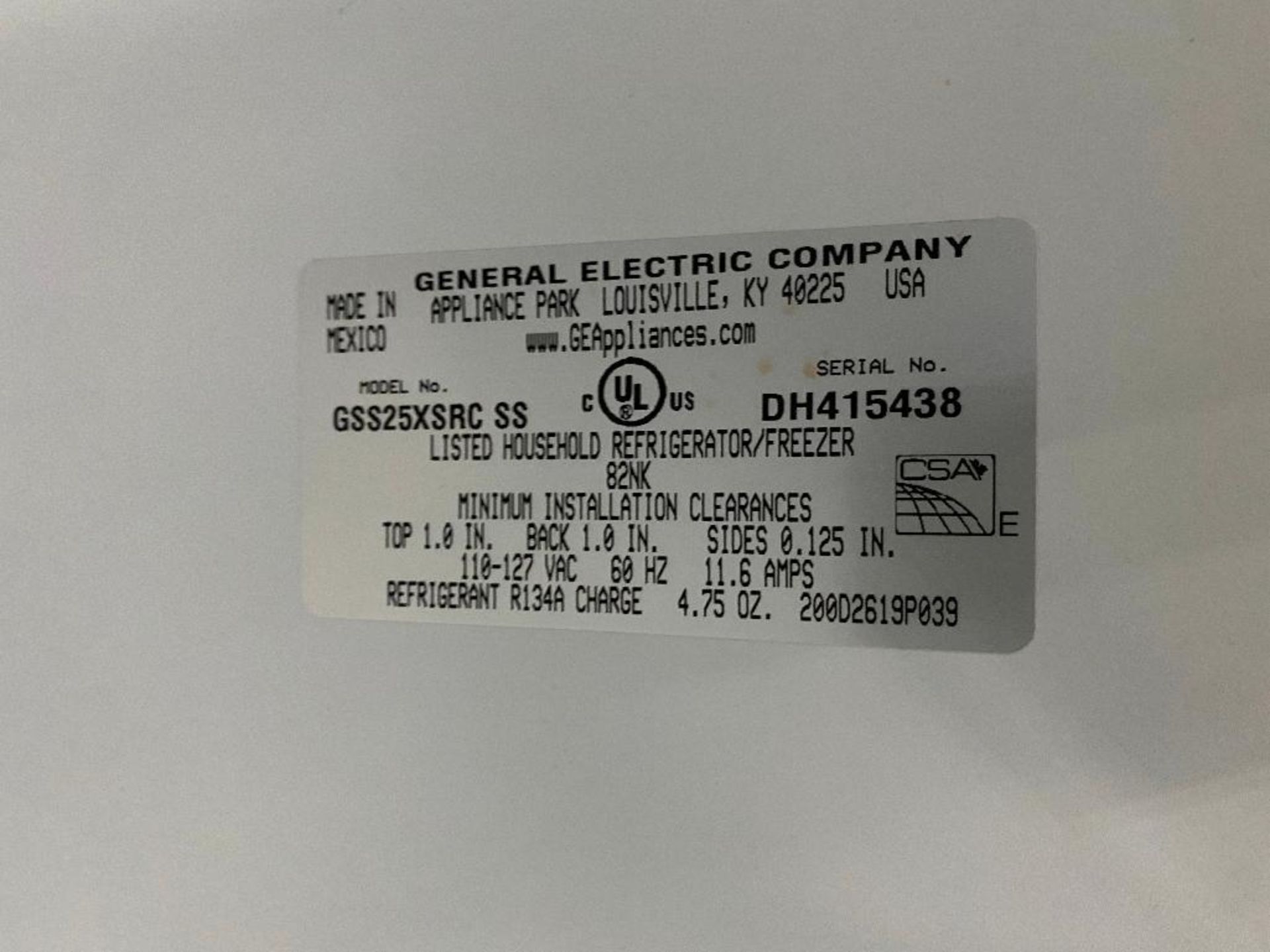 General Electric GSS25XSRC Refrigerator/ Freezer - Image 7 of 7