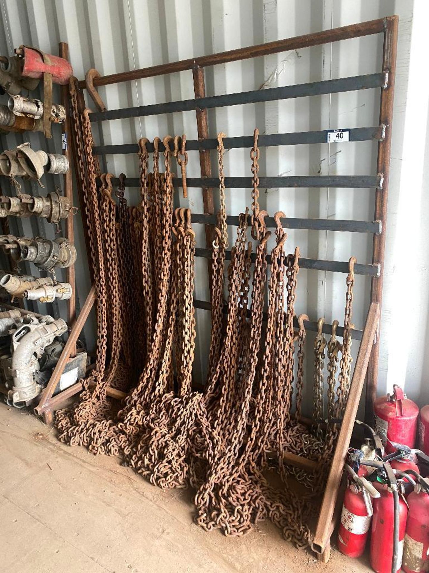 Steel Chain Rack w/ Asst. Chains