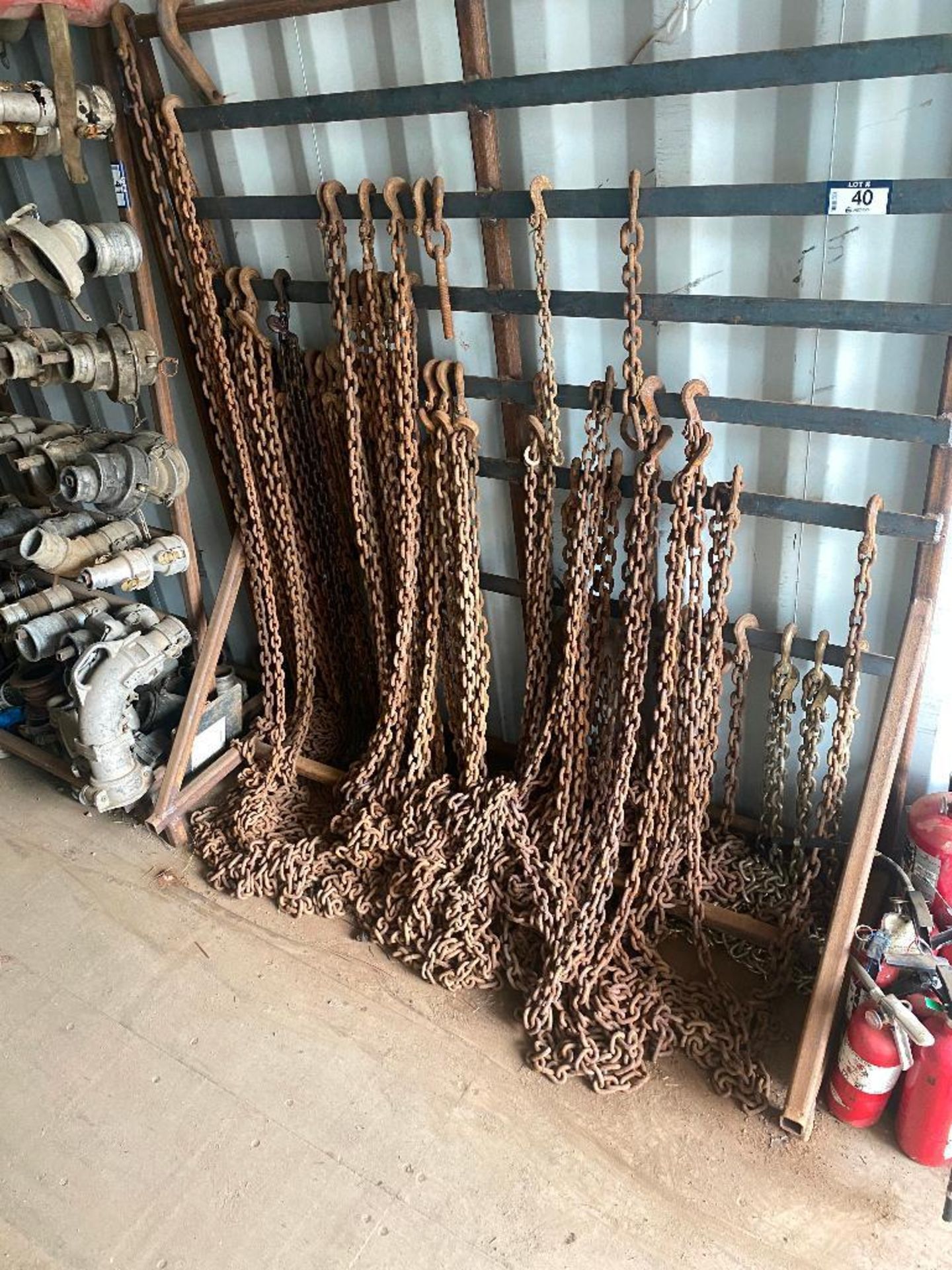 Steel Chain Rack w/ Asst. Chains - Image 2 of 3