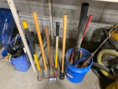 Lot of Asst. Sledge Hammers, Clamp, Tire Chain Tool, etc.
