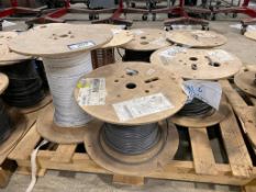 Pallet of (6) Spools of Electrical Wire and (1) Spool of Dura-Line Bull-Line Pull Tape