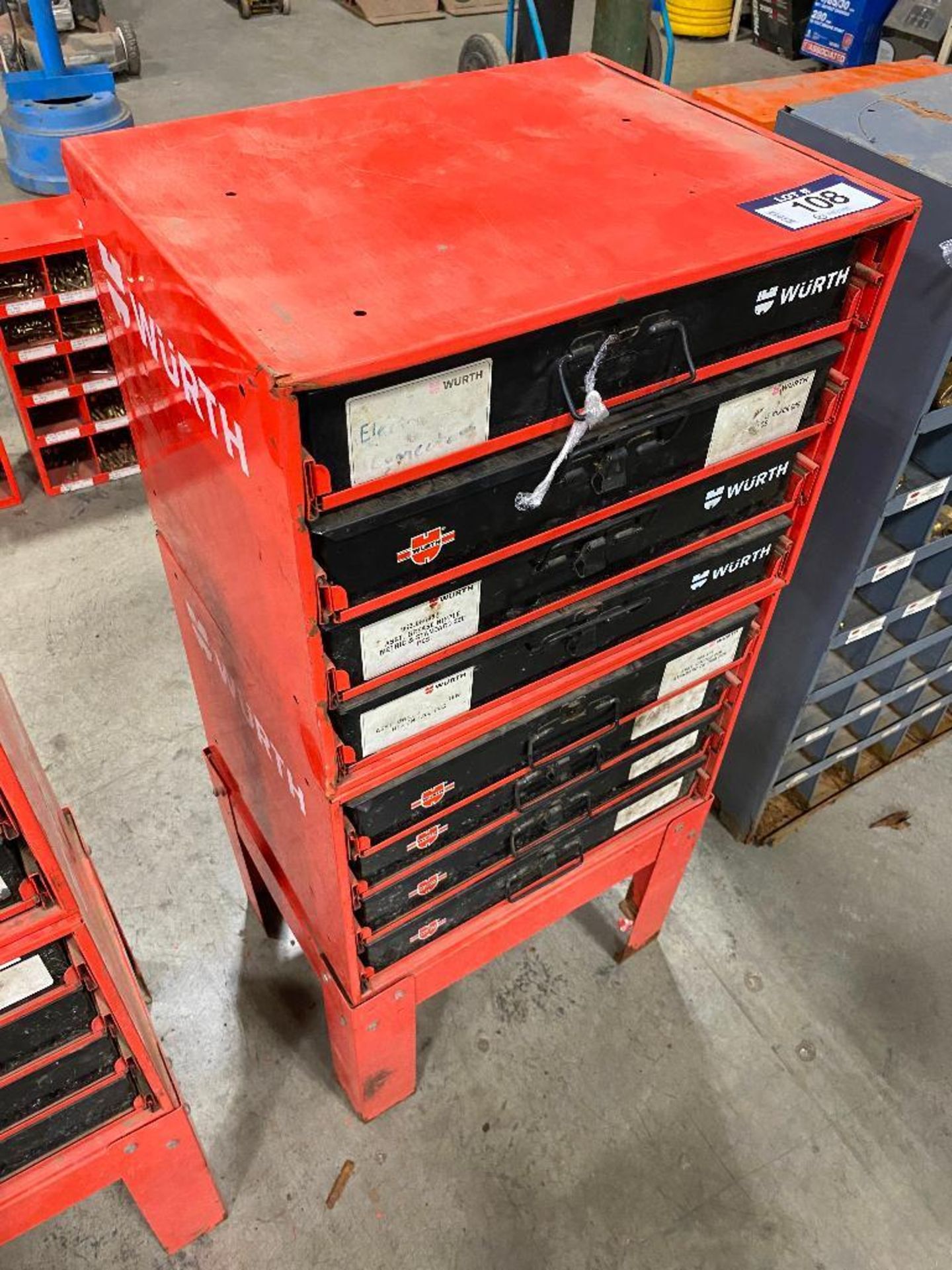 Parts Drawers w/ Asst. Contents including Connectors, Zip Ties, Grease Fittings, Screws, Pins, etc. - Image 2 of 10
