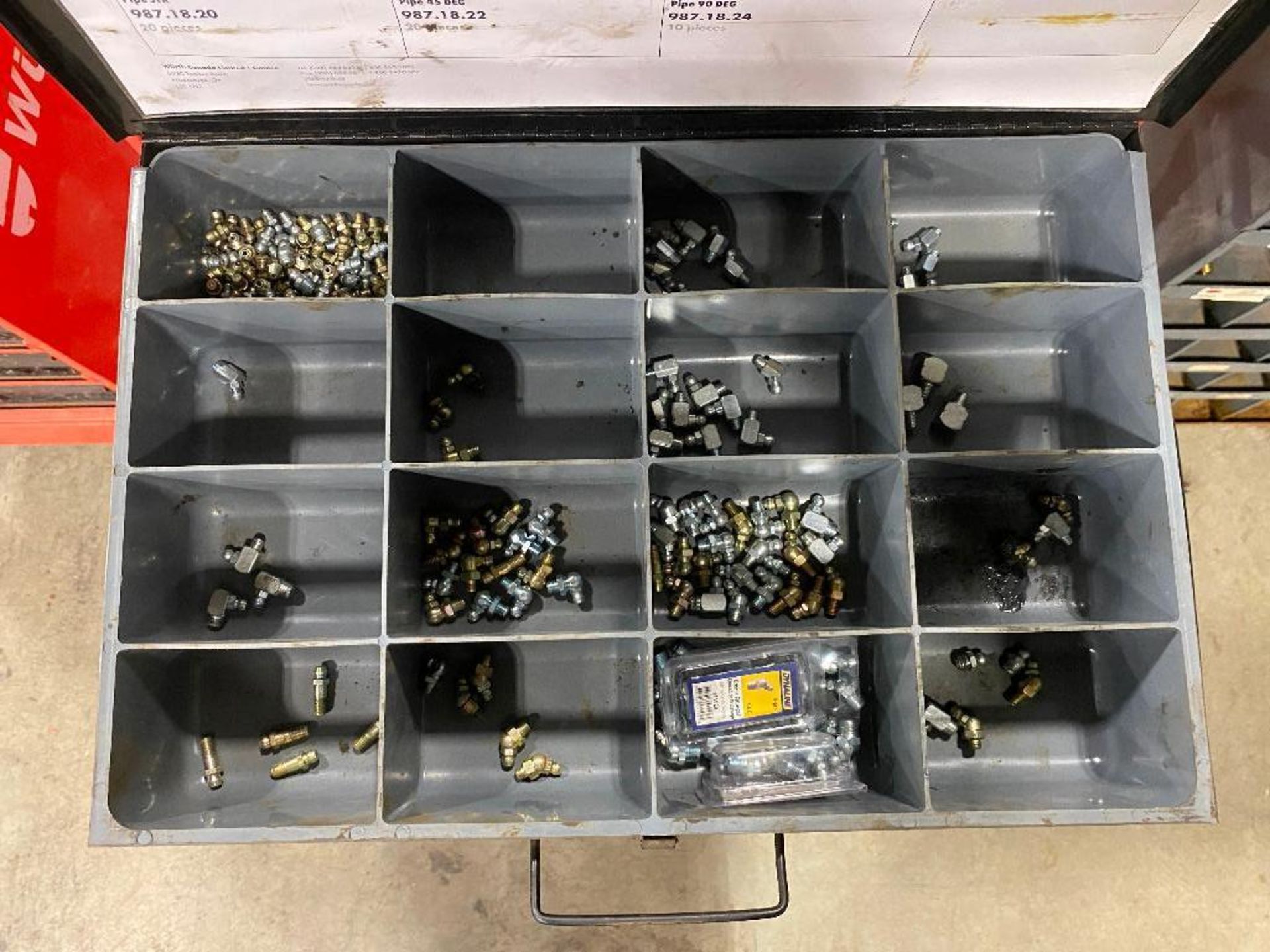 Parts Drawers w/ Asst. Contents including Connectors, Zip Ties, Grease Fittings, Screws, Pins, etc. - Image 5 of 10