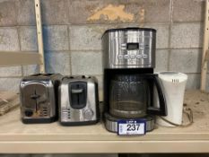 Lot of (2) Toasters, Cuisinart Coffee Maker and Electric Kettle