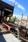 Lot of (3) Sections Roller Conveyor, Metal Welding Table and Table Base.
