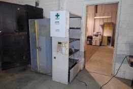Lot of Eagle Flammable Storage Cabinet w/ Contents and Storage Cabinet.