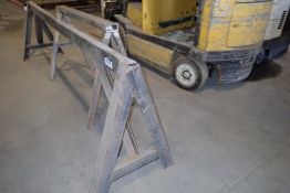 Lot of 9' Metal Sawhorse and 4' Metal Sawhorse.