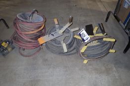 Lot of 3 Asst. Hose Reels w/ Hose.