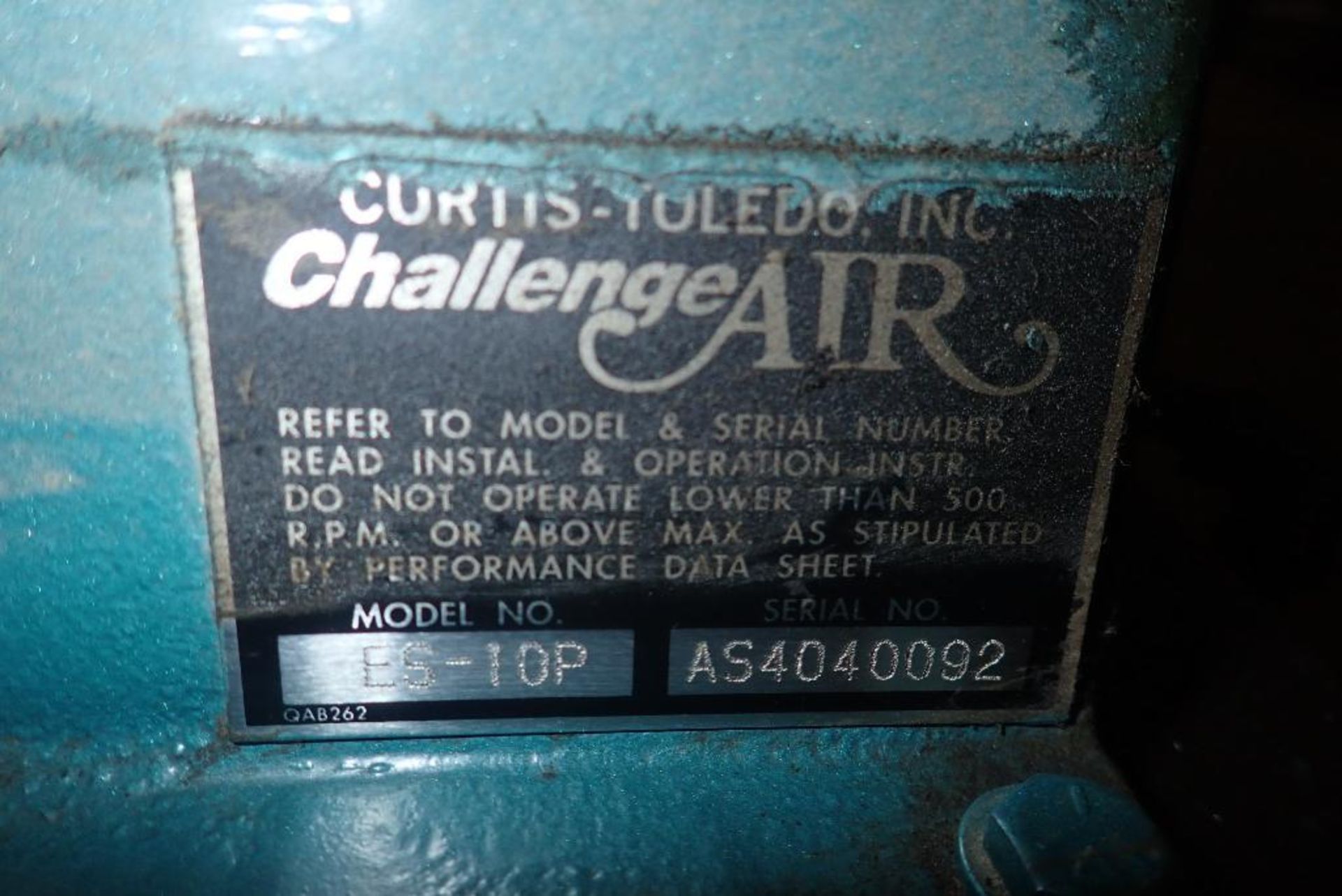 Curtis ChallengeAir ES-10P Contractors Portable Air Compressor. - Image 2 of 2