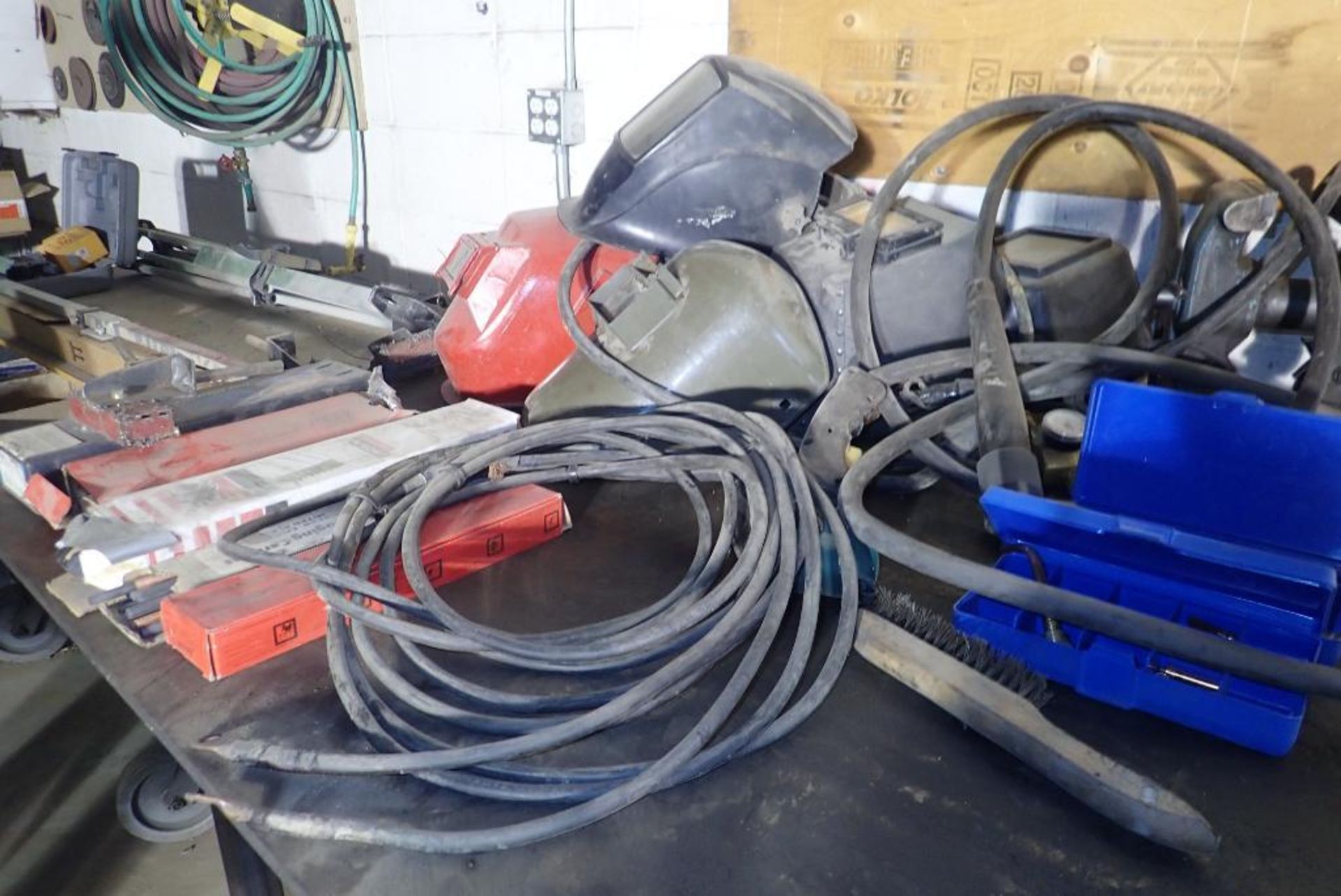 Lot of Miller Millermatic 10E Wire Feeder, Asst. Welding Stick, Coil, Helmets, Stingers, etc. - Image 2 of 8