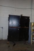 Lot of Metal Mobile 5'x6'x30" Storage Cabinet and Contents.