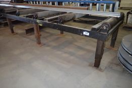 10'x4'x30" Roller Table w/7" Back Pressure Table.