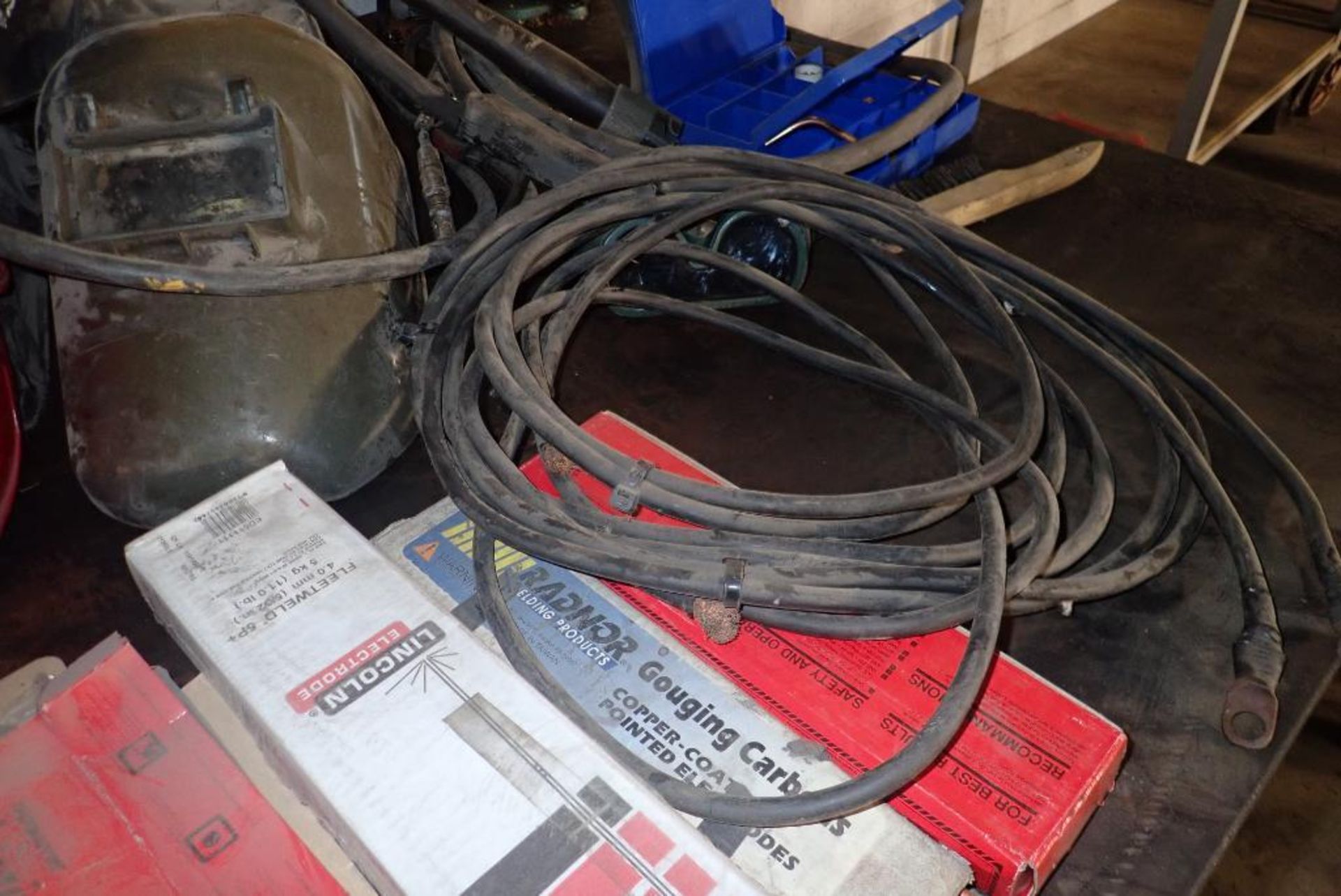 Lot of Miller Millermatic 10E Wire Feeder, Asst. Welding Stick, Coil, Helmets, Stingers, etc. - Image 8 of 8